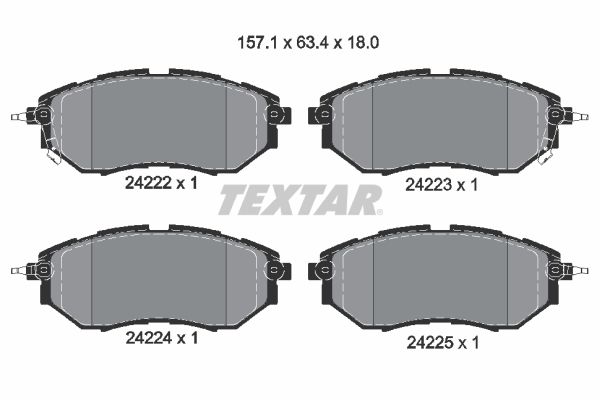 TEXTAR Комплект тормозных колодок, дисковый тормоз 2422201