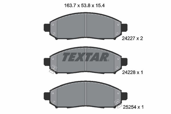 TEXTAR Комплект тормозных колодок, дисковый тормоз 2422704