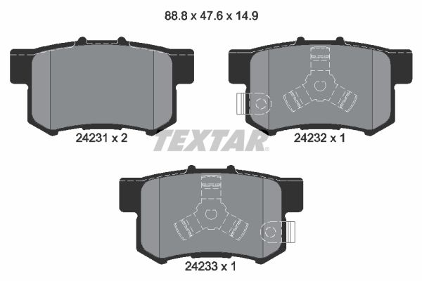 TEXTAR Комплект тормозных колодок, дисковый тормоз 2423101