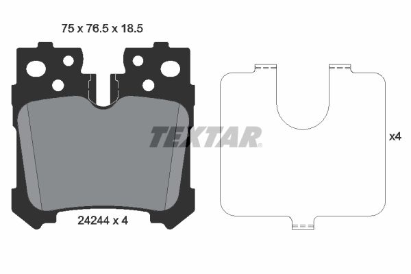 TEXTAR Piduriklotsi komplekt,ketaspidur 2424401