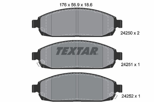 TEXTAR Комплект тормозных колодок, дисковый тормоз 2425001