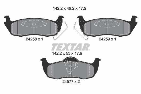 TEXTAR Комплект тормозных колодок, дисковый тормоз 2425801