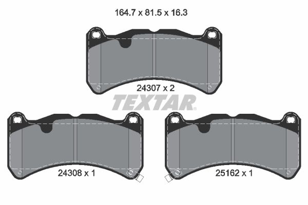 TEXTAR Комплект тормозных колодок, дисковый тормоз 2430701