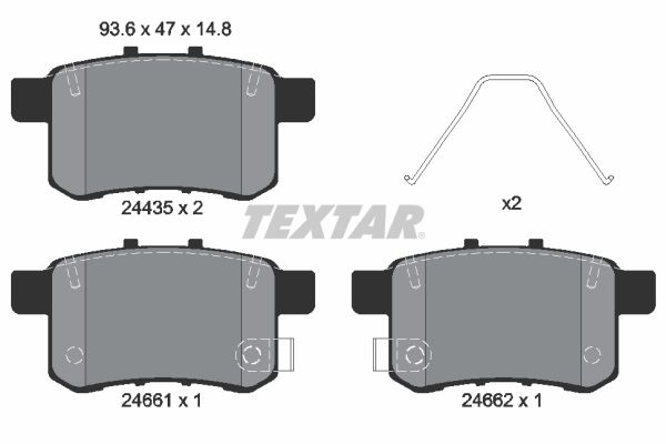TEXTAR Комплект тормозных колодок, дисковый тормоз 2443501