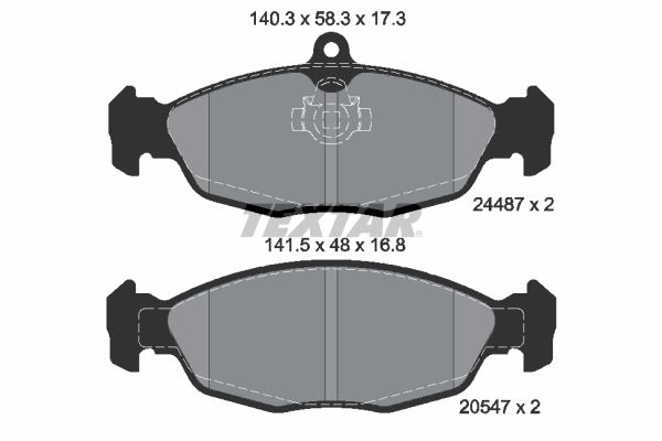 TEXTAR Комплект тормозных колодок, дисковый тормоз 2448701