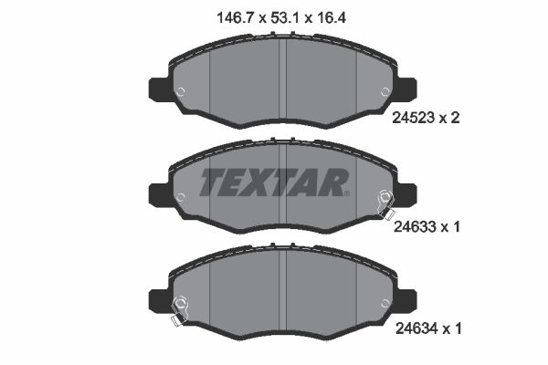 TEXTAR Комплект тормозных колодок, дисковый тормоз 2452301
