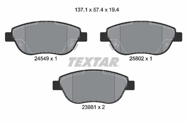 TEXTAR Piduriklotsi komplekt,ketaspidur 2454901