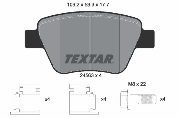 TEXTAR Комплект тормозных колодок, дисковый тормоз 2456301