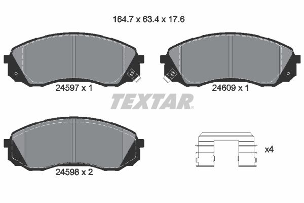 TEXTAR Комплект тормозных колодок, дисковый тормоз 2459701
