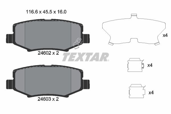TEXTAR Комплект тормозных колодок, дисковый тормоз 2460201