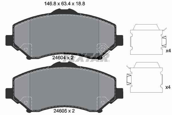 TEXTAR Комплект тормозных колодок, дисковый тормоз 2460401