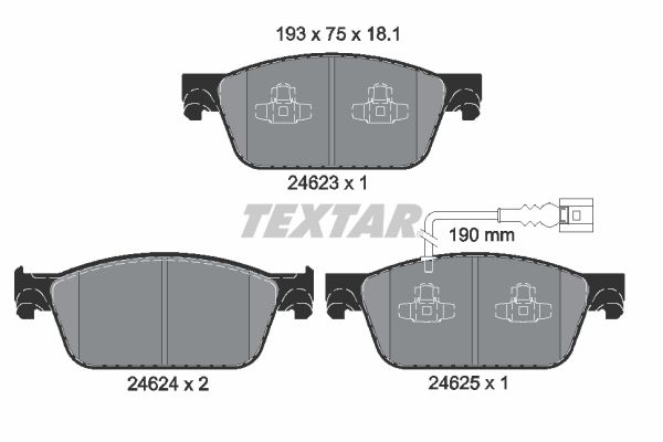 TEXTAR Piduriklotsi komplekt,ketaspidur 2462301