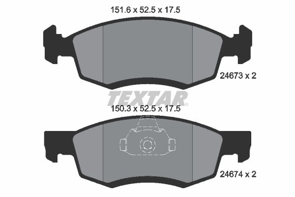 TEXTAR Комплект тормозных колодок, дисковый тормоз 2467301