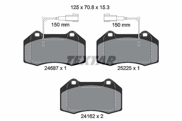 TEXTAR Piduriklotsi komplekt,ketaspidur 2468701