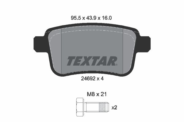 TEXTAR Комплект тормозных колодок, дисковый тормоз 2469204