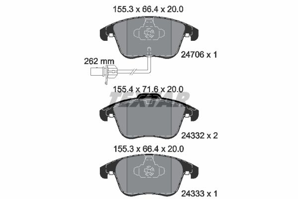 TEXTAR Комплект тормозных колодок, дисковый тормоз 2470601
