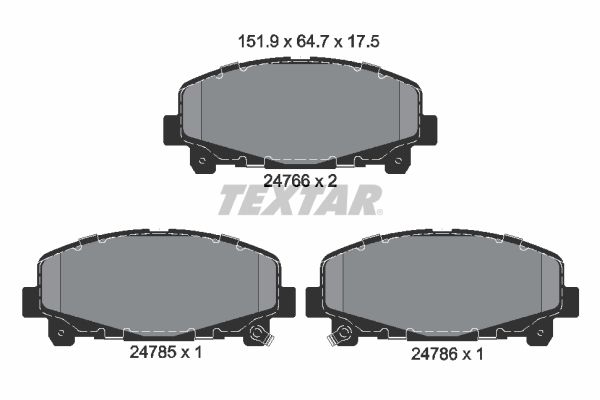 TEXTAR Piduriklotsi komplekt,ketaspidur 2476601