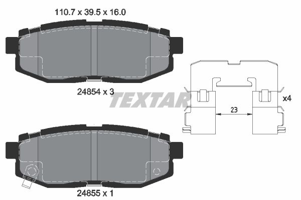 TEXTAR Комплект тормозных колодок, дисковый тормоз 2485401