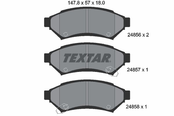 TEXTAR Комплект тормозных колодок, дисковый тормоз 2485601