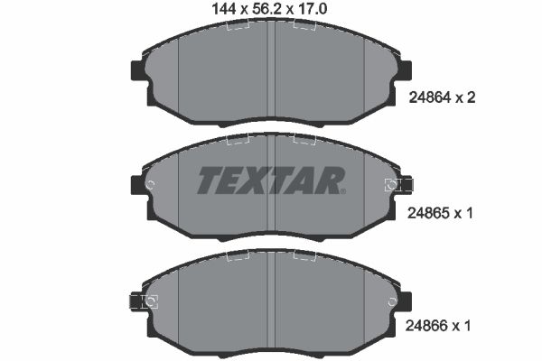 TEXTAR Комплект тормозных колодок, дисковый тормоз 2486401