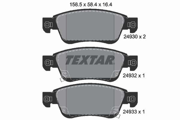 TEXTAR Комплект тормозных колодок, дисковый тормоз 2493001