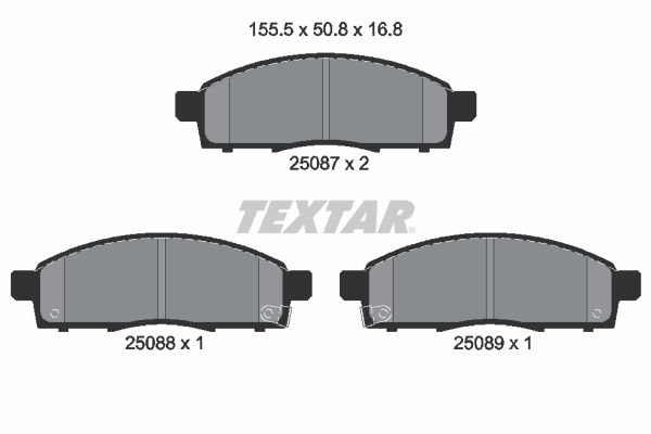 TEXTAR Комплект тормозных колодок, дисковый тормоз 2508701