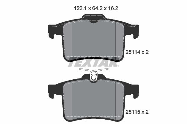 TEXTAR Комплект тормозных колодок, дисковый тормоз 2511401