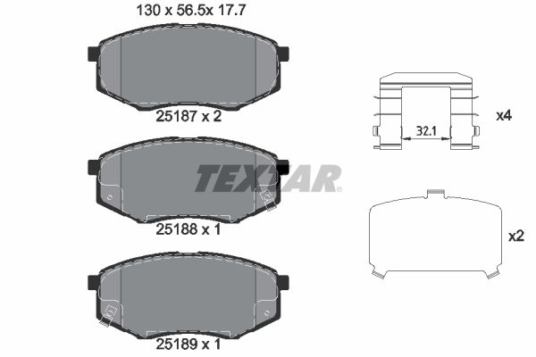 TEXTAR Piduriklotsi komplekt,ketaspidur 2518701