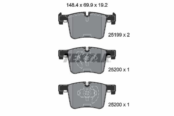 TEXTAR Комплект тормозных колодок, дисковый тормоз 2519901