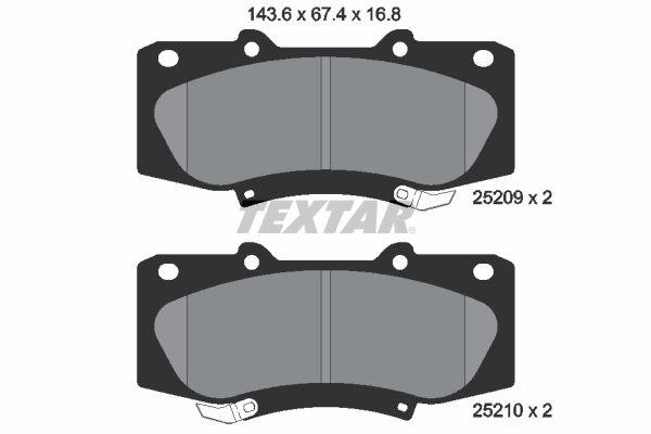 TEXTAR Комплект тормозных колодок, дисковый тормоз 2520901