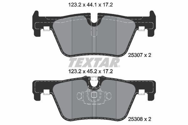TEXTAR Комплект тормозных колодок, дисковый тормоз 2530701