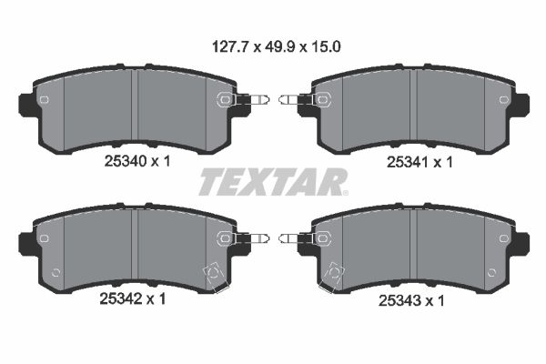 TEXTAR Комплект тормозных колодок, дисковый тормоз 2534001