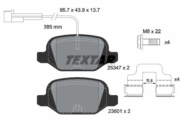 TEXTAR Piduriklotsi komplekt,ketaspidur 2534701