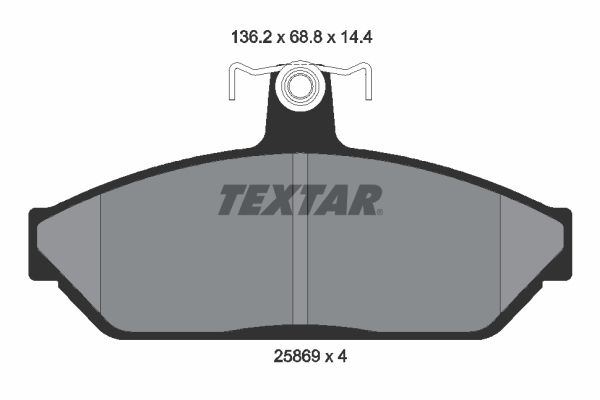 TEXTAR Piduriklotsi komplekt,ketaspidur 2586901