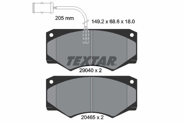 TEXTAR Piduriklotsi komplekt,ketaspidur 2904001