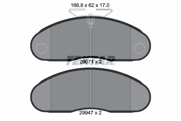 TEXTAR Комплект тормозных колодок, дисковый тормоз 2907102