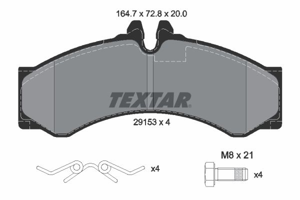 TEXTAR Piduriklotsi komplekt,ketaspidur 2915301