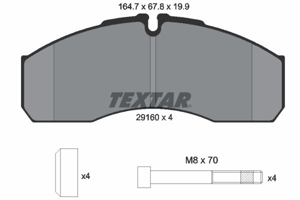 TEXTAR Piduriklotsi komplekt,ketaspidur 2916004