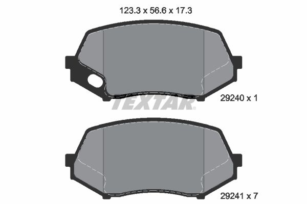 TEXTAR Комплект тормозных колодок, дисковый тормоз 2924001
