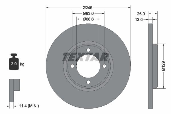 TEXTAR Тормозной диск 92008200