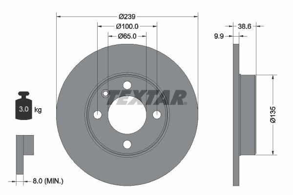 TEXTAR Тормозной диск 92009303