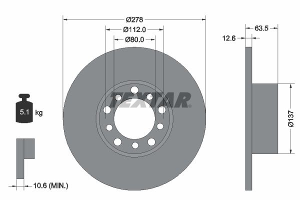 TEXTAR Тормозной диск 92009500