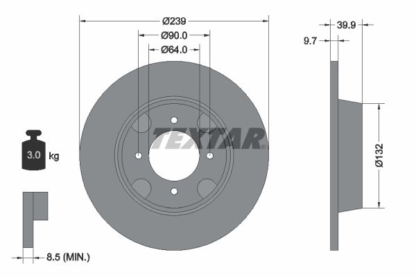 TEXTAR Тормозной диск 92020600