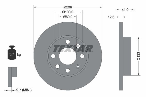 TEXTAR Тормозной диск 92020903