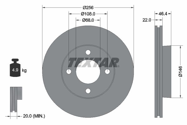 TEXTAR Тормозной диск 92026000