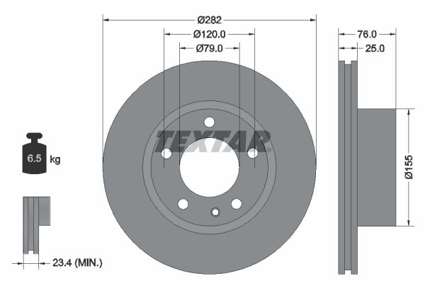 TEXTAR Тормозной диск 92026700