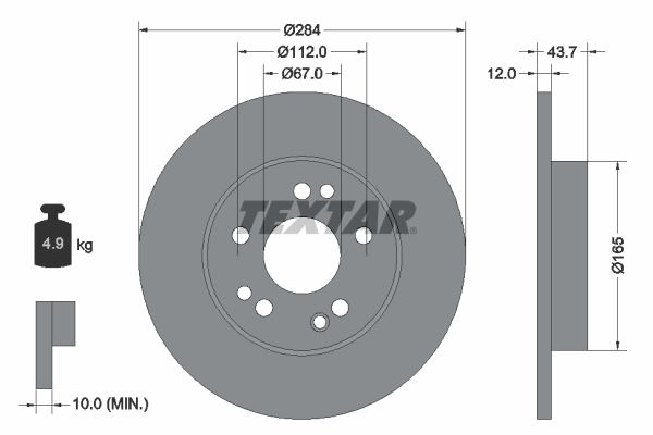 TEXTAR Тормозной диск 92031803