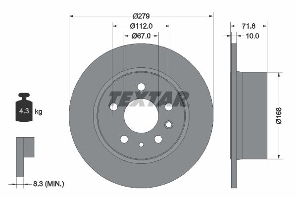 TEXTAR Тормозной диск 92032600