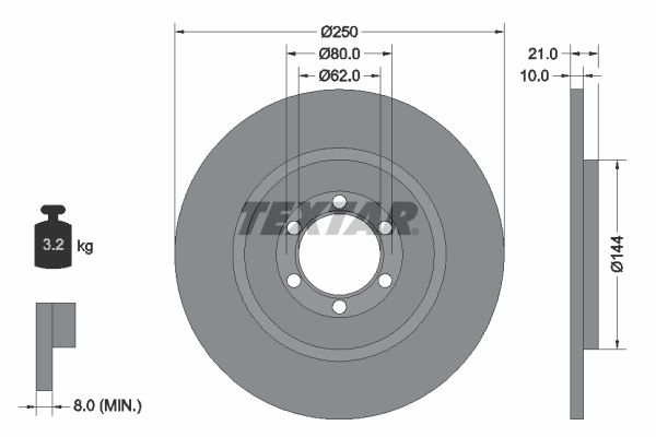 TEXTAR Тормозной диск 92033700