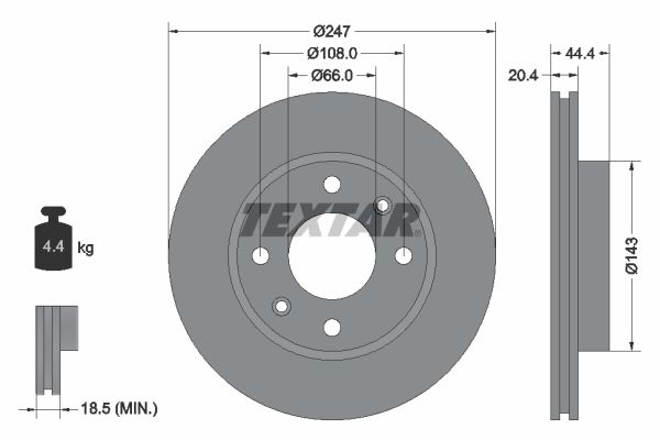 TEXTAR Тормозной диск 92033800